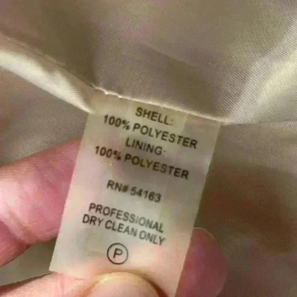 Calvin Klein Womens Blazer Size 4 Beige White Single Breasted‎ Lace Overlay - Picture 8 of 11